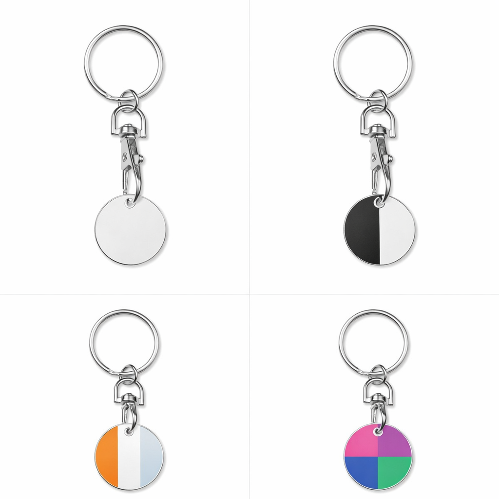 Schlüsselanhängern mit Einkaufswagenchip (einseitiger Druck 4/0)
