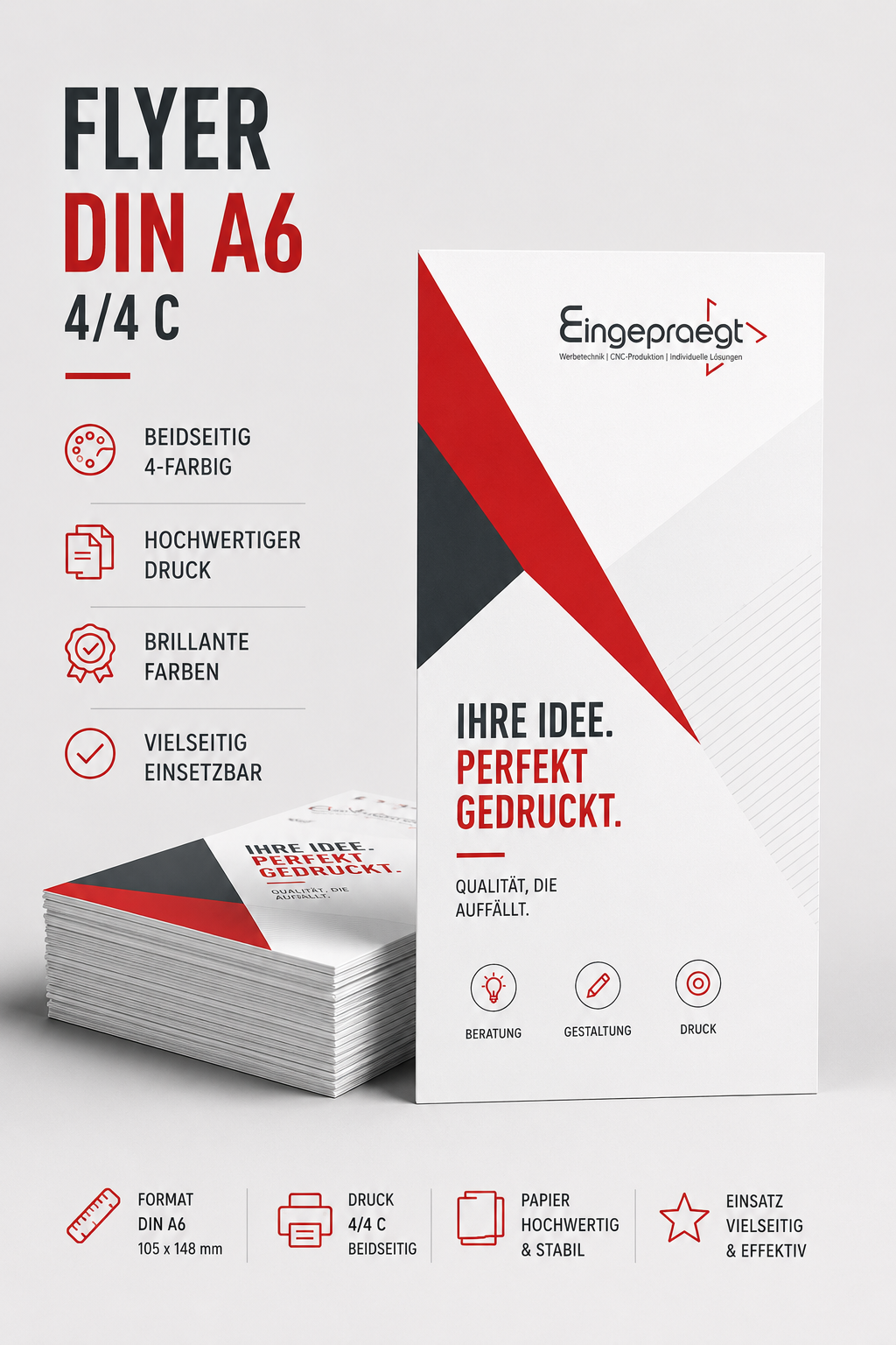 Flyer DIN A6, Matt- Glatt, 4/4C