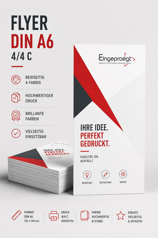 Flyer DIN A6, Matt- Glatt, 4/4C
