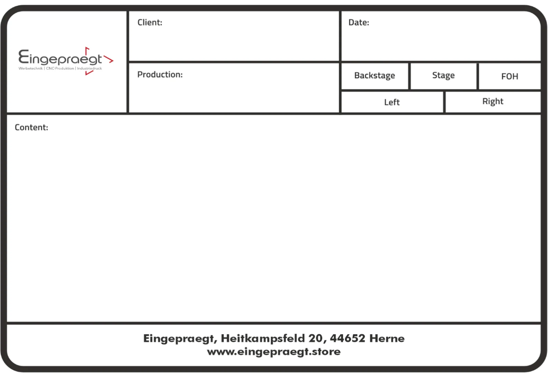 Tourlabel - 145 x 100 mm