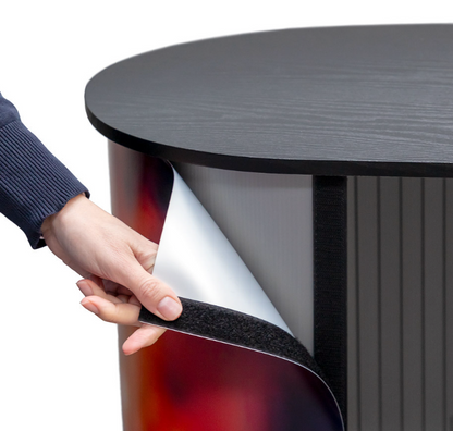 Messetheke L in schwarz mit individuellem Druck