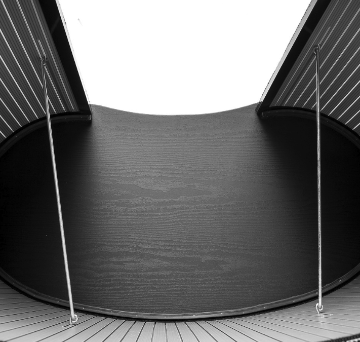 Messetheke L in schwarz mit individuellem Druck