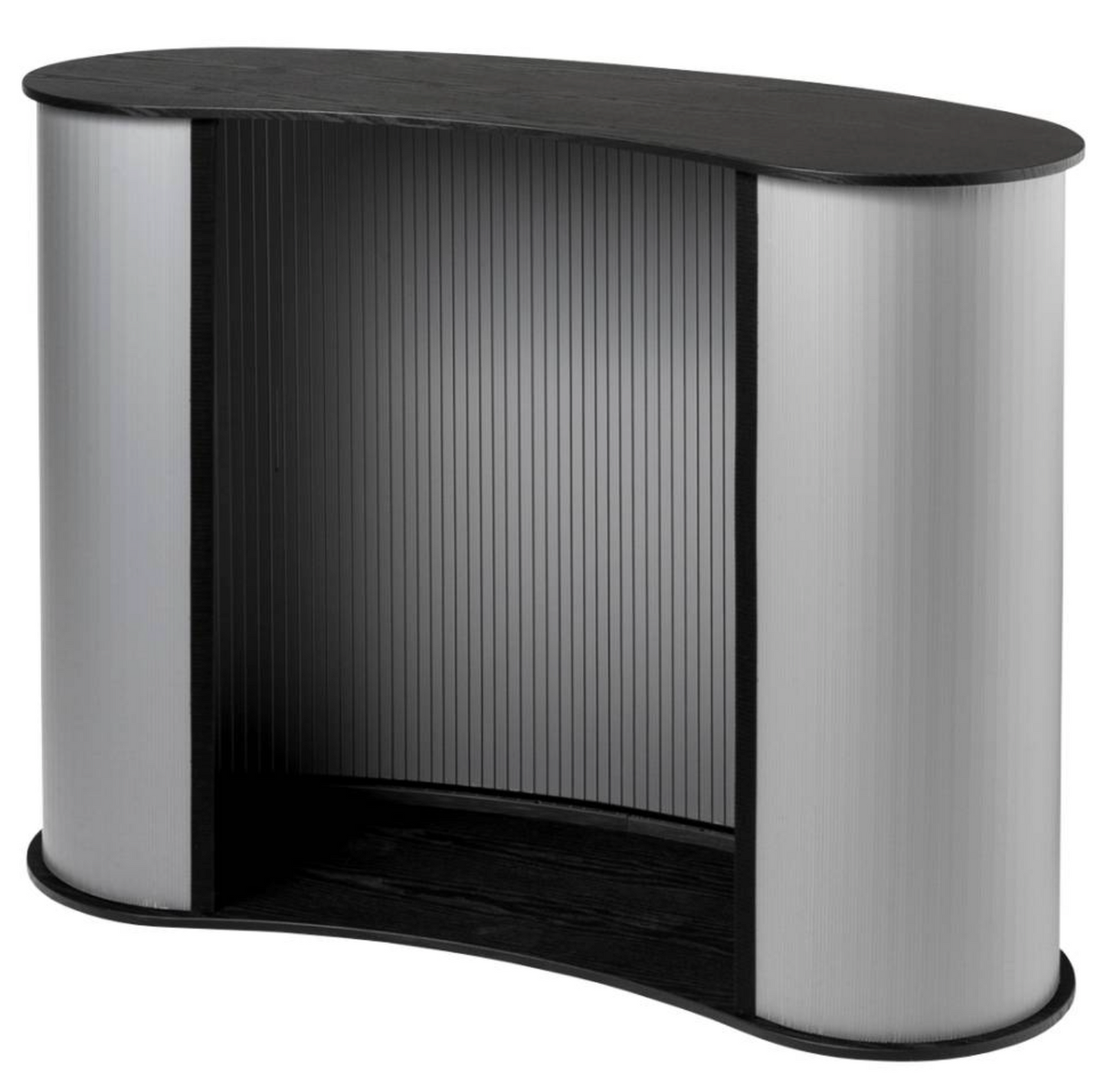 Messetheke L in schwarz mit individuellem Druck