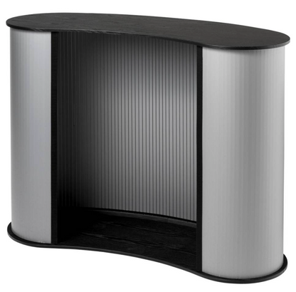 Messetheke L in schwarz mit individuellem Druck