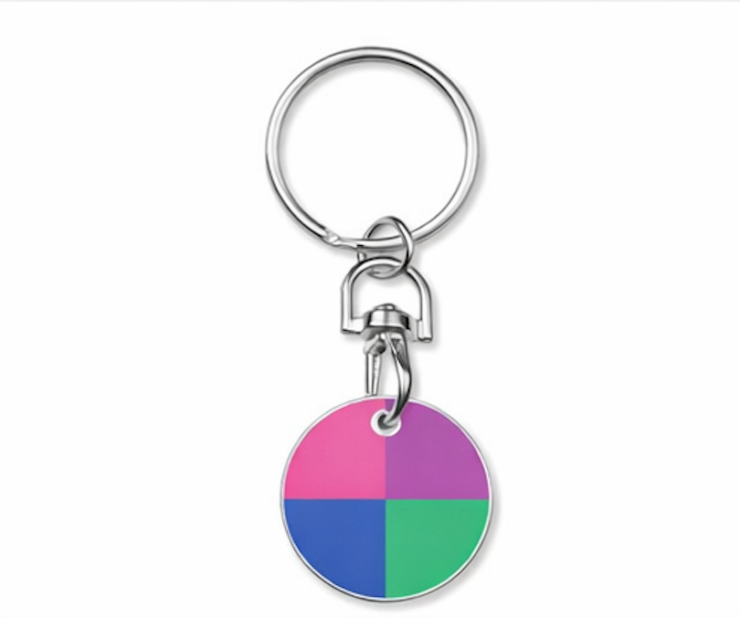 Schlüsselanhängern mit Einkaufswagenchip (einseitiger Druck 4/0)