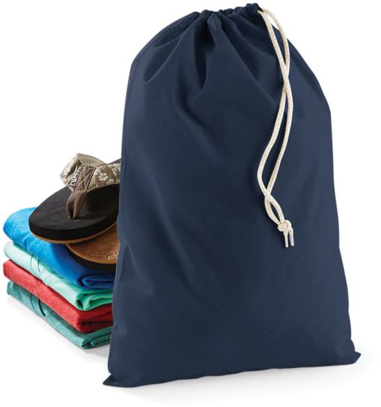 Westford Mill W115 Baumwollbeutel mit Kordelzug in Navy