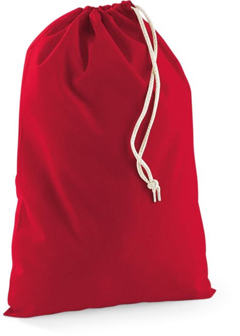 Westford Mill W115 Baumwollbeutel mit Kordelzug in Rot
