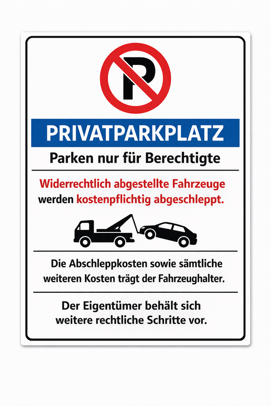 Parkverbotsschilder aus Dibond – individuell und langlebig