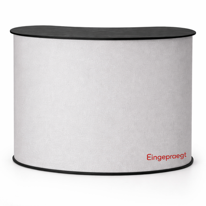Messetheke L in schwarz mit individuellem Druck