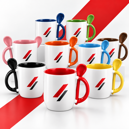 Keramiktasse Two Tones & Löffel – inklusive Sublimationsdruck